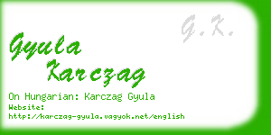 gyula karczag business card